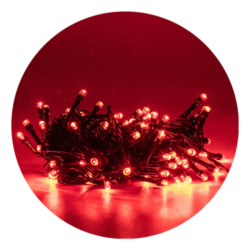 Cordão Pisca Led Vermelho 8 Mts Enfeites Natal Decoração