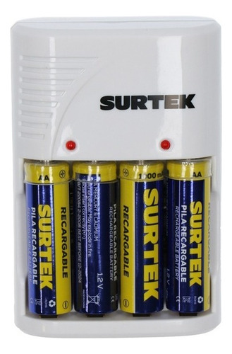 Cargador De Pilas Aa Aaa 9v Surtek 4 Pilas Aa 110v