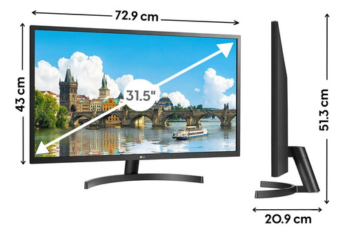 Monitor Plano 31.5 LG 32mn600p-b Panel Ips, Fhd, 5ms, 75 Hz
