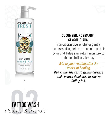 Limpiador De Tatuajes Billy Jealousy Make Your Mark 473 Ml C