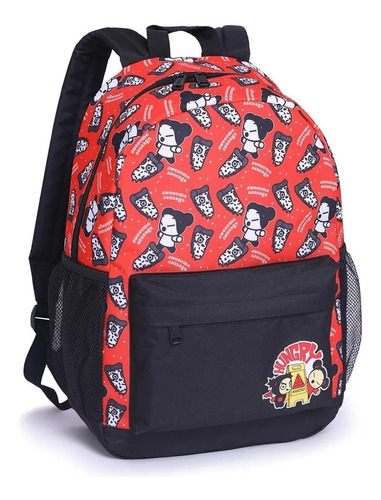 Mochila Pucca Love Escolar Costas Tam G Meninas Vermelho Prt