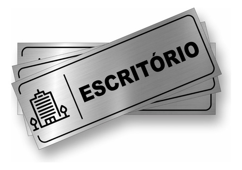 Placa Escritório Para Portas E Paredes Em Alumínio 22x8 Cm
