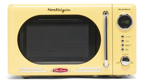 Horno Microondas Compacto Retro 0.7 Pies 700w Amarillo
