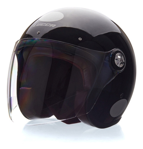 Capacete Lucca Galaxy 3 Em 1 Glossy Black Com 3 Viseiras +nf