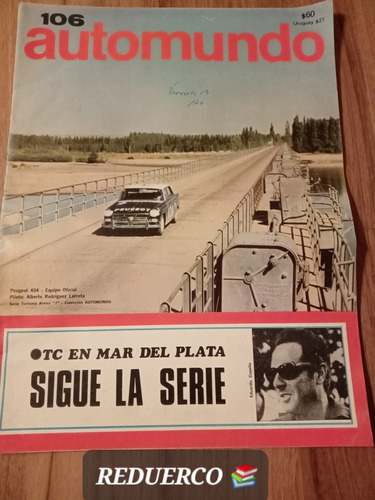 Automundo 106 Fiat 125 Tc Mar Del Plata Peugeot  16/5/1967