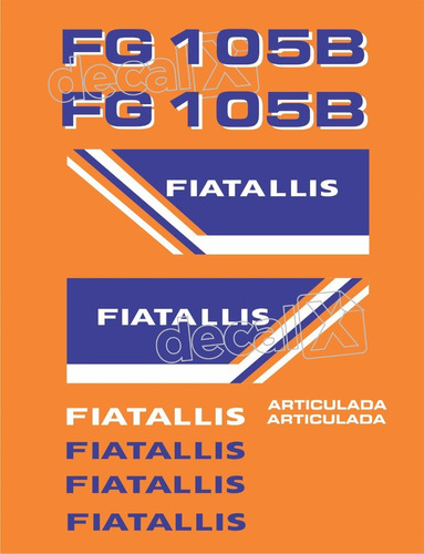 Adesivos Escavadeira Compatível Com Fiatallis Fg 105b Fg105b Cor ADESIVO EMBLEMA GRÁFICO FG 105B