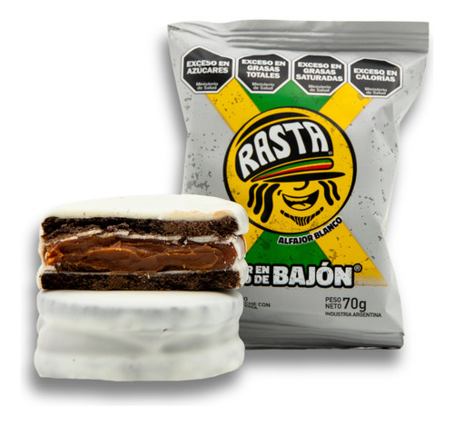 Alfajor Rasta Chocolate Blanco Caja X 18un