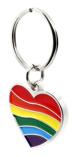 Llavero Metálico Zab, Diseño De Corazón Orgullo Lgbtiq+