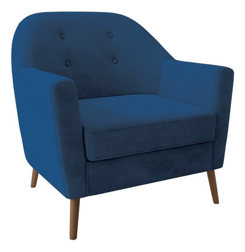 Sofá Individual Sillón 1 Cuerpo Living Premium Sillones Color Azul