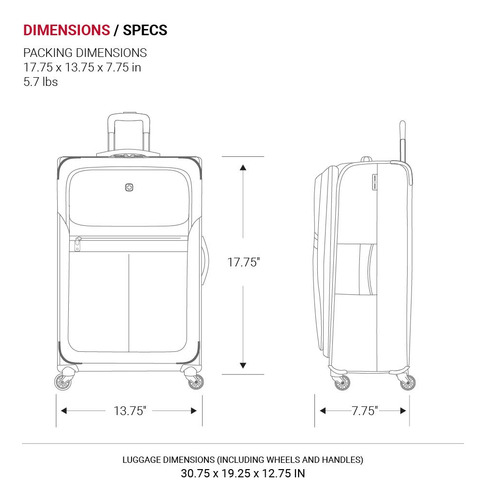 Bagagem De Mão Swissgear 4010 Softside De 18 Polegadas Preta