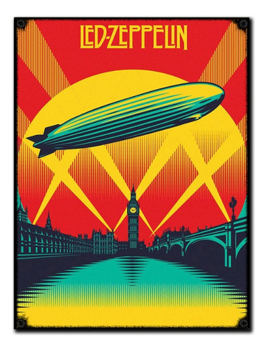 #06 - Cuadro Vintage 30 X 40 / Madera No Chapa Led Zeppelin