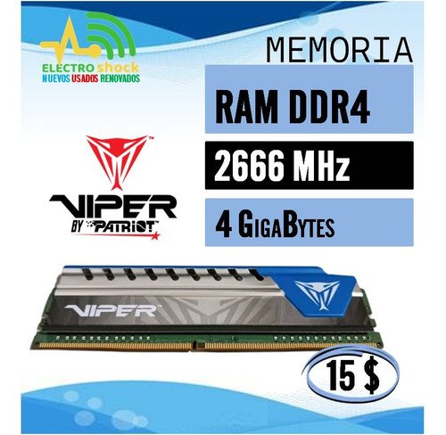 Patriot Viper Elite Pve48g266c6kbl 4 Gb 2666 Mhz Cl16 Ddr4