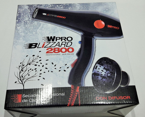 Secador De Pelo Wpro Blizzard 2800 Profesional Con Difusor