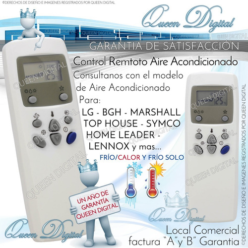 Control Remoto Aire Acondicionado LG Top House Bgh Symco