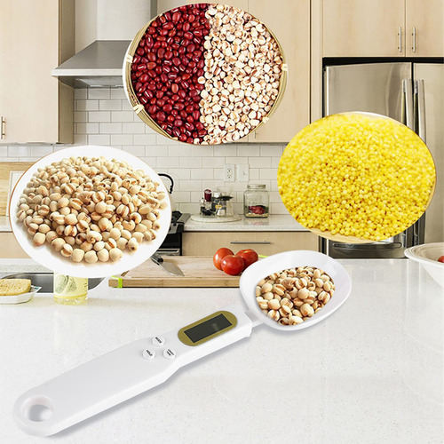 Balanza De Cuchara Digital 500g 0.1g Pantalla Lcd Blanca