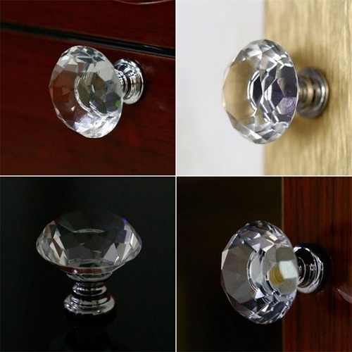 4 unidades cocina cajón con forma de bola de diamantes de imitación con tornillos para armario oficina 4 pomos de cristal de 30 mm armario decoración del hogar 