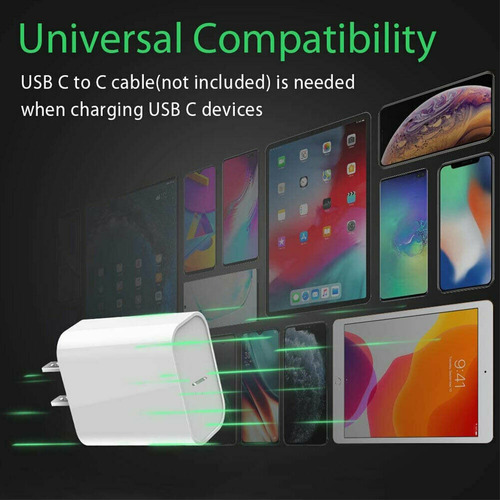 Imagen 6 de 7 de Kit Cargador De Pared + Cable Fast iPhone 11 Pro Max Cuotas