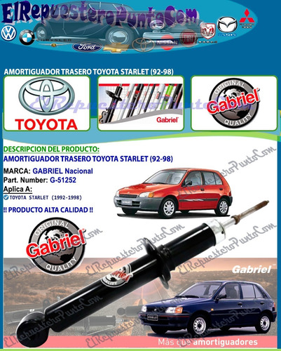 Amortiguador Trasero Toyota Starlet (92-98)