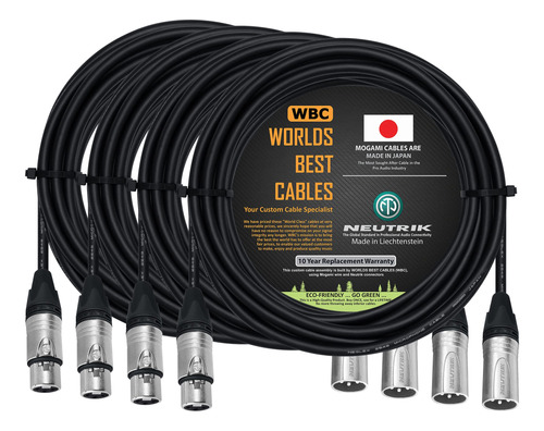 20 Pie - Cable Microfono Equilibrado Hecho Medida Mogami Xlr