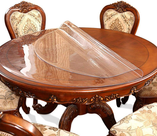 24 Inch 2ft Round Clear Table Protector Mantel Cubierta D...