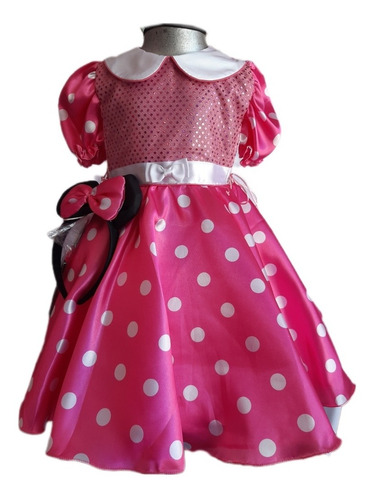 Vestido Minnie Mouse Rosa Pastel Para Niña Incluye Orejas | Meses sin  intereses