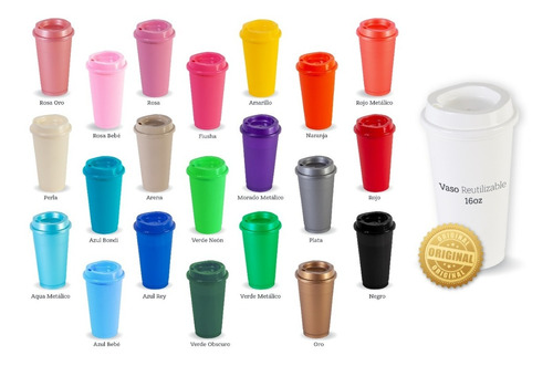 Paquete 200 Vasos Para Cafe Reusables Tipo Starbucks