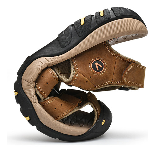 Zapatos Casuales De Cuero Genuino Para Hombre, Sandalias De