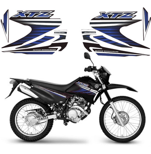 Kit Adesivos Yamaha Xtz 125 2007 Azul 10032