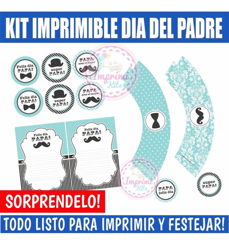 Kit Imprimible Candy Y Deco Dia Del Padre Desayuno Banderin