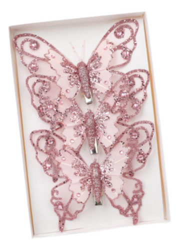 3 Piezas De Adornos De Mariposas Para De Navidad Con Clip