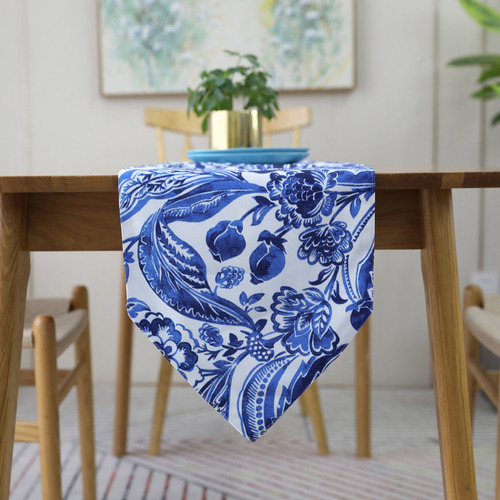 Mantel Tapizado Azul Para Mesa De Café