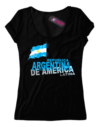 Remera Mujer Republica Argentina De America Bandera  Ca16dtg