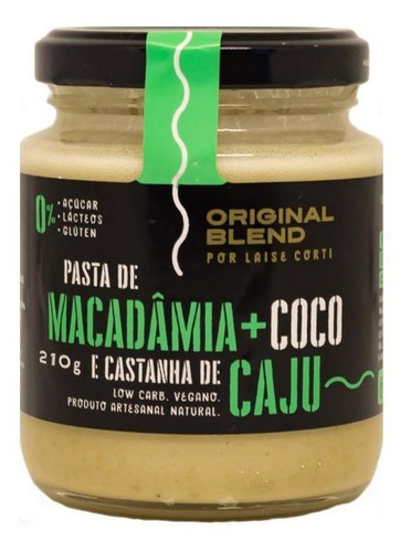 Pasta Macadâmia Castanha De Caju E Coco 210g Original Blend 