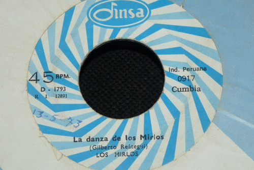 Jch- Los Mirlos La Danza De Los Mirlos Cumbia Peru 45 Rpm