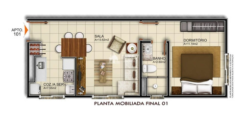 Imagem 12 de 17 de Apartamento 01 Dormitório Com Garagem Para Venda Em Santa Maria Próximo A Praça Dos Bombeiros - 36361