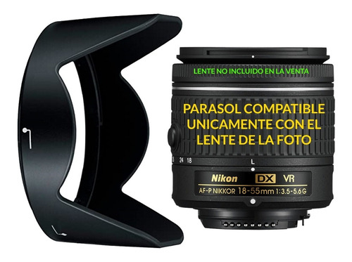 Imagen 1 de 6 de Parasol Hb-n106 Lente Nikon Af-p 18-55mm Vr