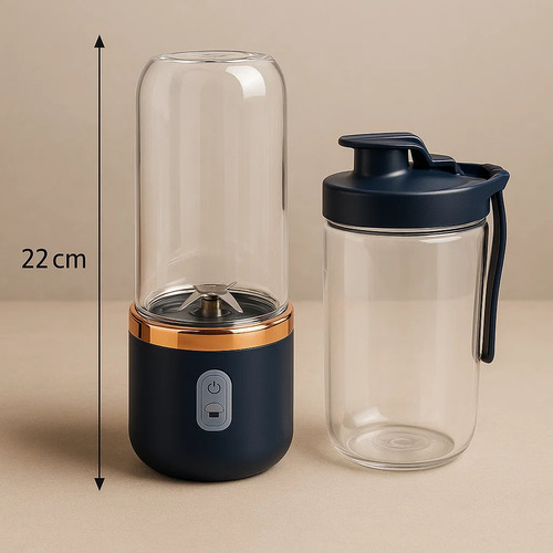 Mini Liquidificador Portátil Mixer Shake Juice 400ml /copo Azul-escuro