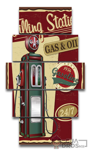 Cuadro Decorativo Gas Station Automovil Decoración 