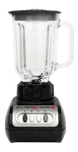 Licuadora Sindelen L-1630NG 1500 mL negra con vaso de vidrio 220V - 240V