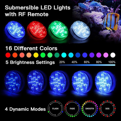 Juego De Batería Lampara De Piscina,luz De Piscina, Led,