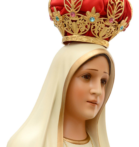 Imagem Nossa Senhora De Fátima 120cm C/ Coroa Folheada Ouro