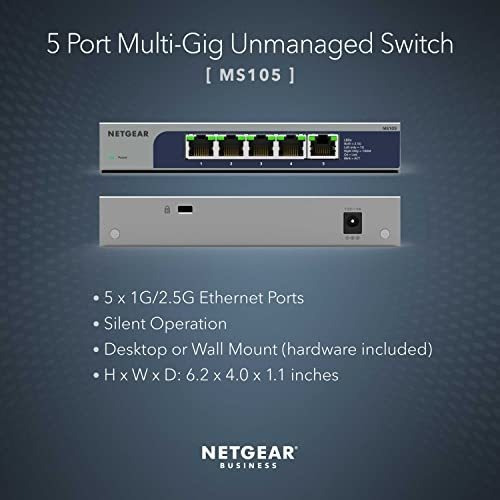 Switch Netgear Ms105 5 Puertos Multi-gigabit 1g/2.5g -azul