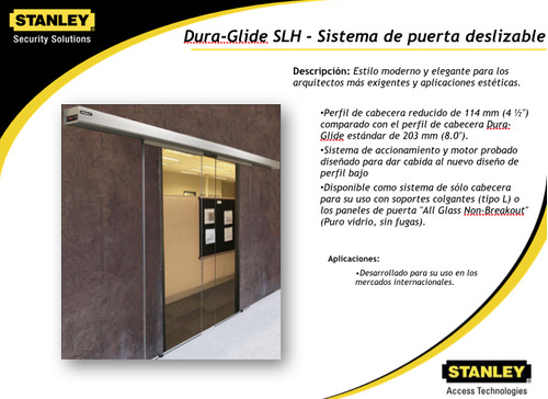 Puerta Automatica Stanley, Modelo Slh Y Sld.