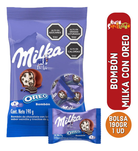 Oreo Chocolate Bombón Milka Relleno Galleta Oreo 190gr