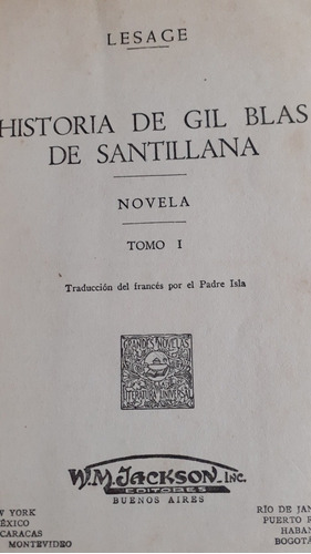 Historia De Gil Blas De Santillana- Lesage 2 Tomos