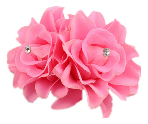 Pinza Para El Pelo Con Doble Flor Y Diamantes De Imitación C
