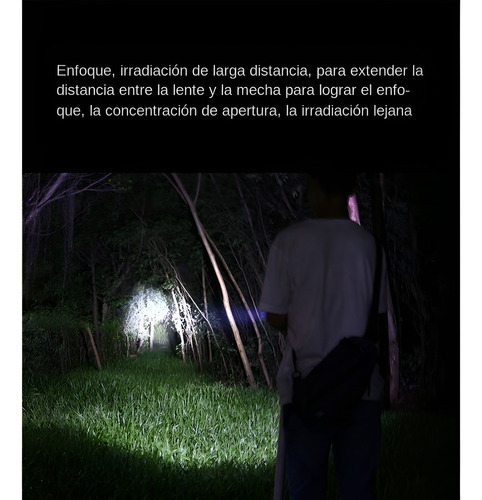 Linterna Táctica Led Recargable,impermeable, Luz Cob Lateral