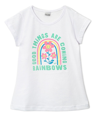 Remera Nena Rainbow Algodón Marca Gepetto T 6 Al 16