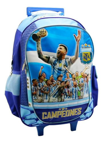 Mochila Carro 18  Campeones Messi Levantando La Copa