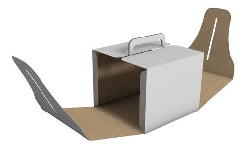 Imagem 2 de 4 de 10 Caixas Para Bolo Com Alça 18,5x18,5x15cm